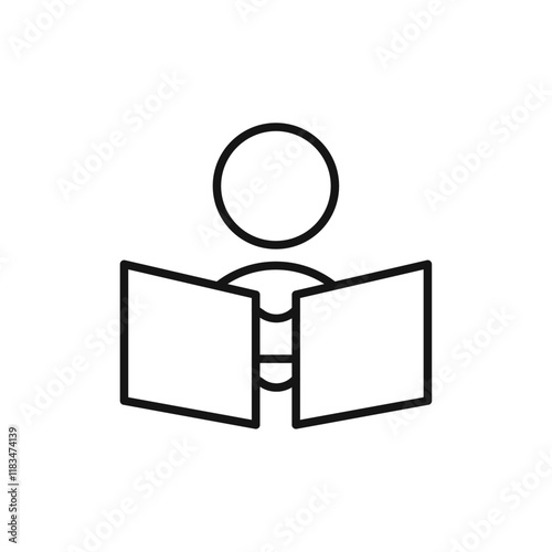 Book open reader icon Isolated flat vector in outline