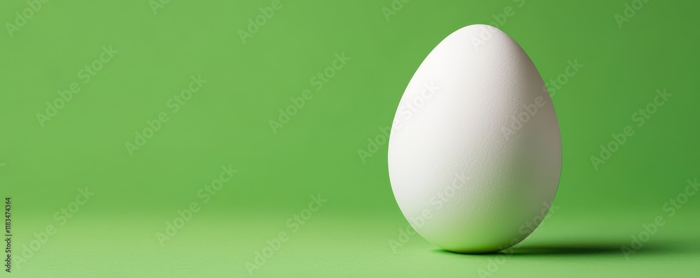 A close-up of a single white egg against a vibrant green background, symbolizing freshness and simplicity. A close-up of a single white egg against a vibrant green background, symbolizing freshness and simplicity.