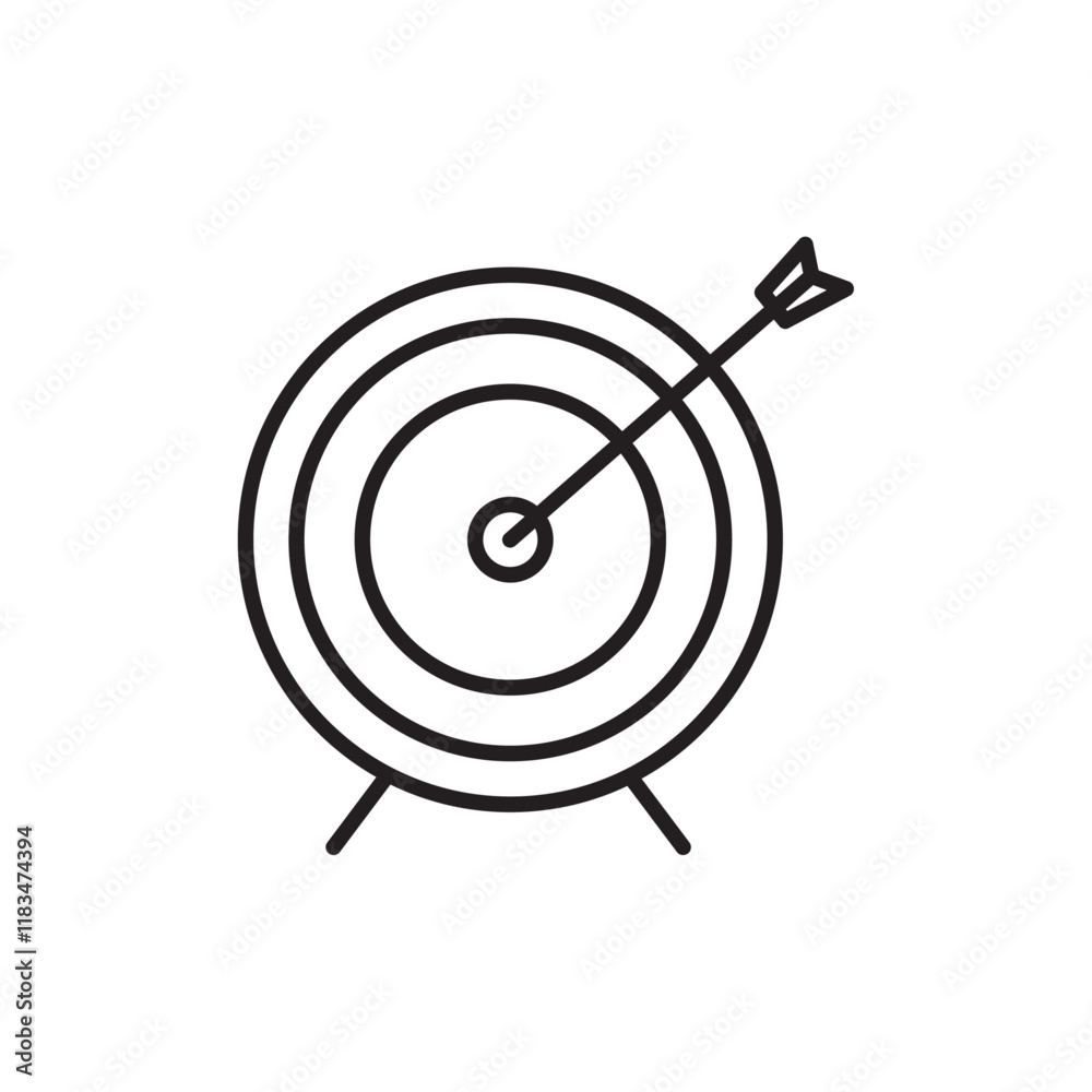 Bullseye icon Isolated flat vector in outline Bullseye icon Isolated flat vector in outline