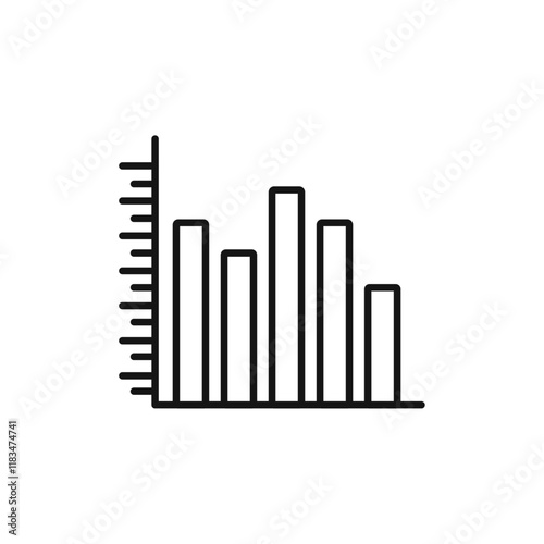 Chart histogram icon Isolated flat vector in outline