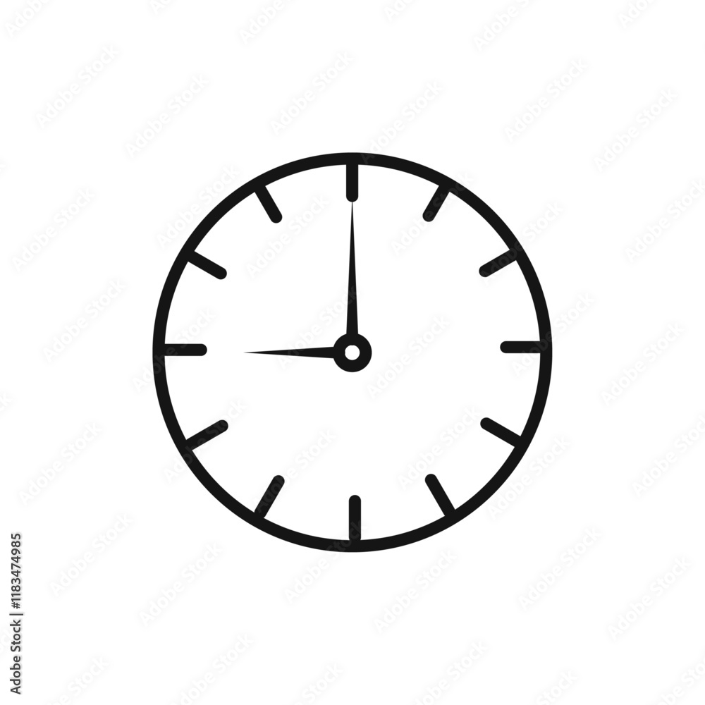 Clock nine icon Isolated flat vector in outline Clock nine icon Isolated flat vector in outline