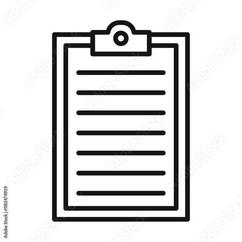 Clipboard icon Isolated flat vector in outline