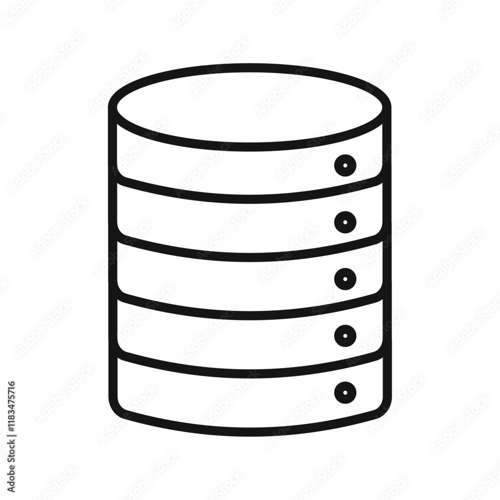 Database icon Isolated flat vector in outline Database icon Isolated flat vector in outline