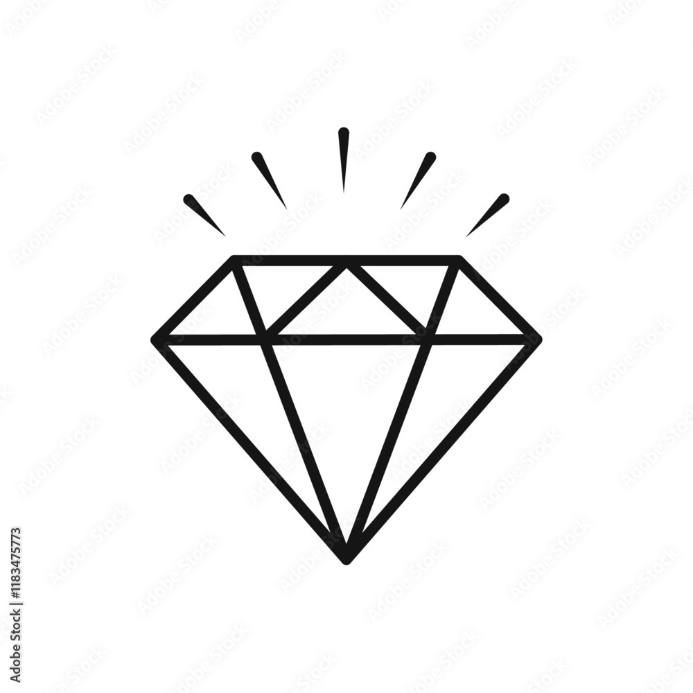 Diamond icon Isolated flat vector in outline Diamond icon Isolated flat vector in outline
