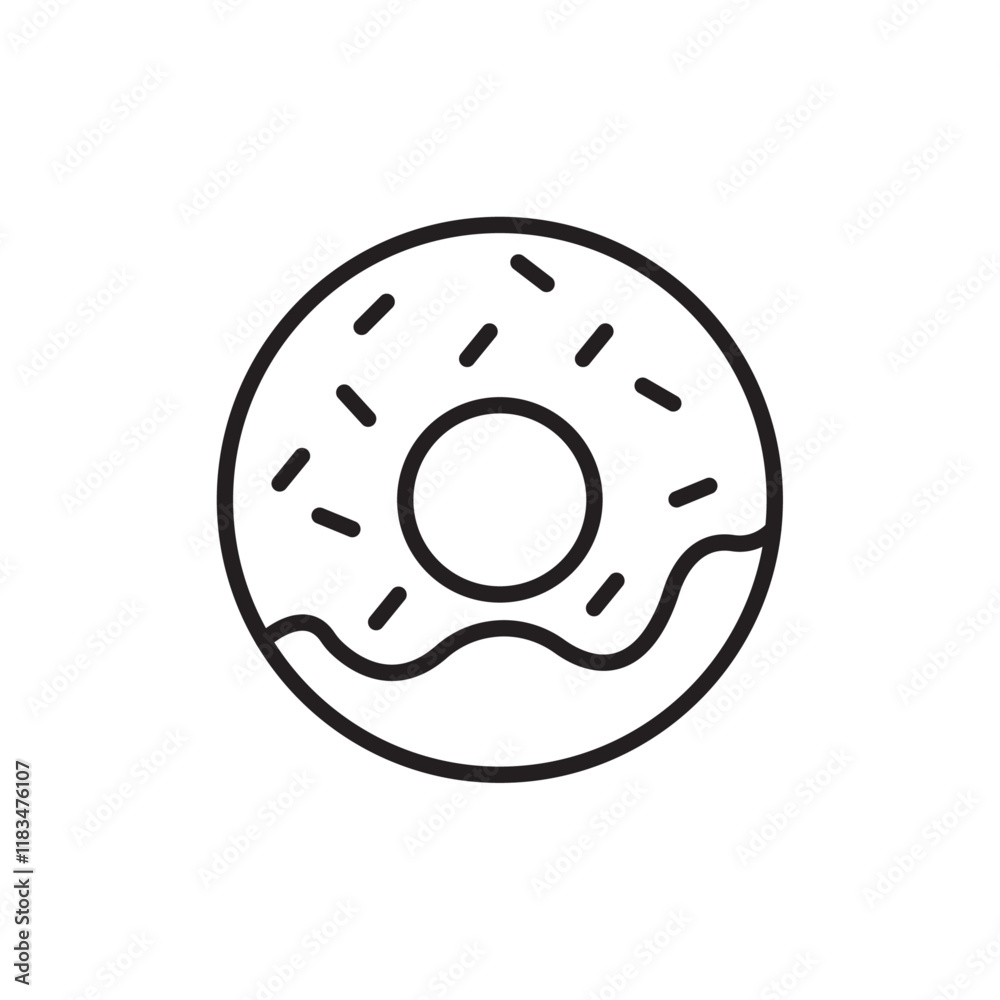 Doughnut icon Isolated flat vector in outline Doughnut icon Isolated flat vector in outline
