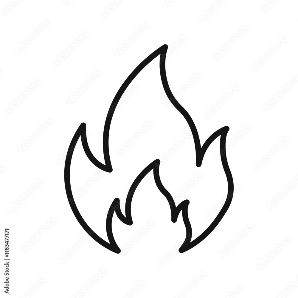 Flame icon Isolated flat vector in outline Flame icon Isolated flat vector in outline