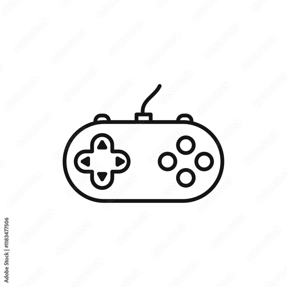Gaming Controller Icon Isolated flat vector in outline Gaming Controller Icon Isolated flat vector in outline