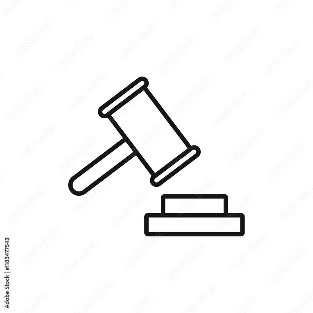 Gavel icon Isolated flat vector in outline Gavel icon Isolated flat vector in outline