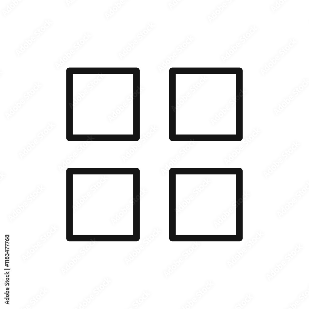 Grid view icon Isolated flat vector in outline Grid view icon Isolated flat vector in outline