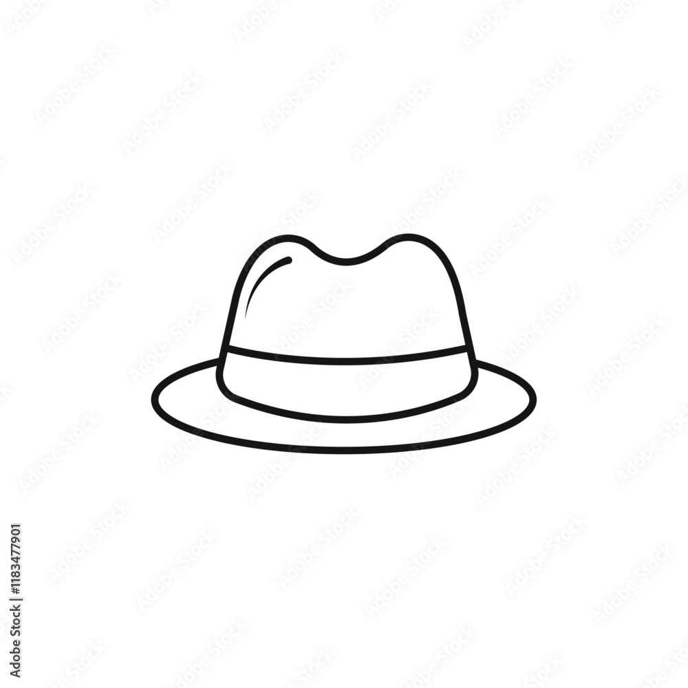 Hat Icon Isolated flat vector in outline Hat Icon Isolated flat vector in outline