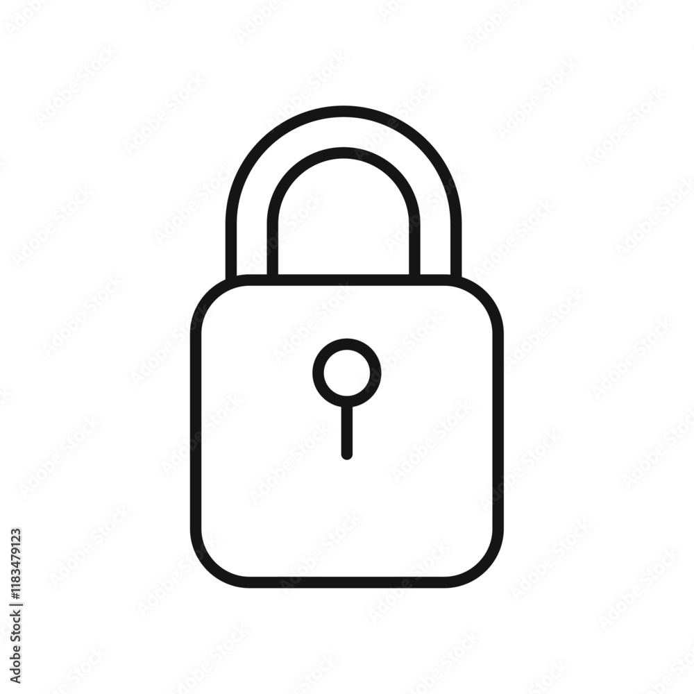 Lock icon Isolated flat vector in outline Lock icon Isolated flat vector in outline