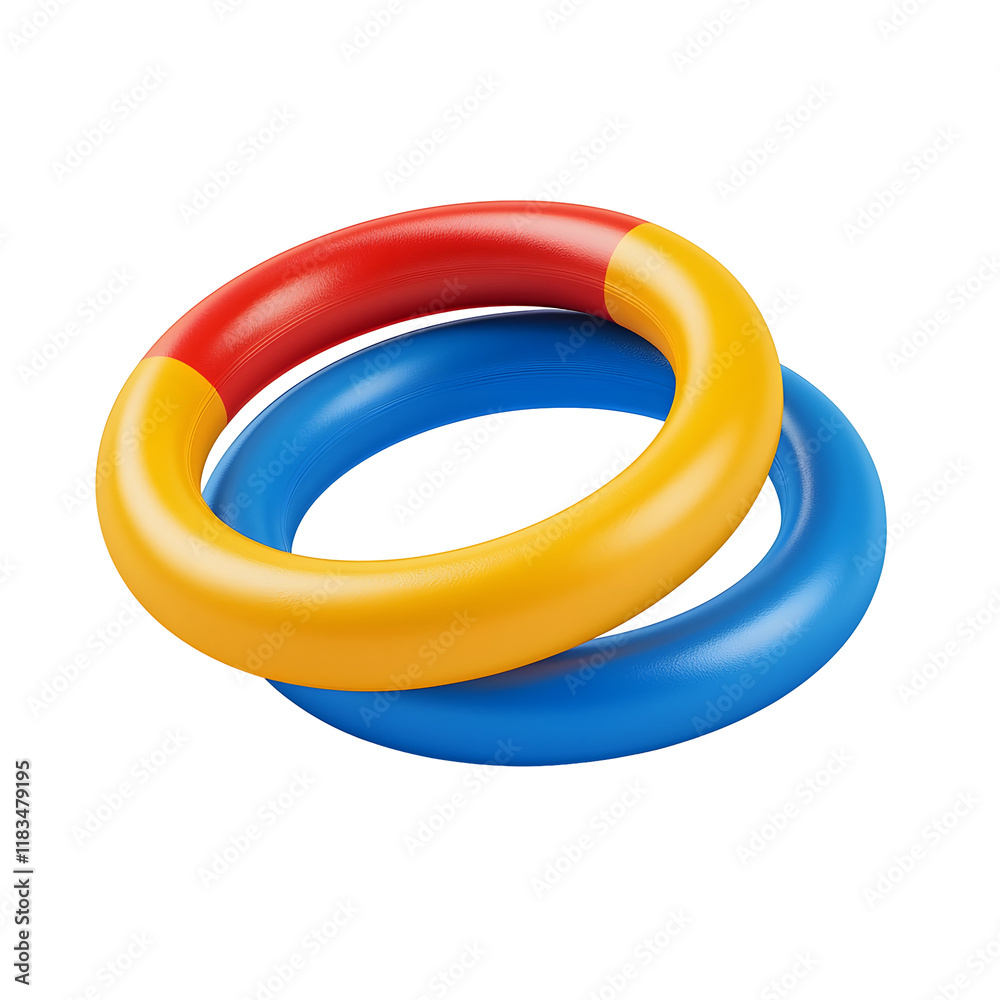Colorful Gymnastic Rings on Clean Isolated Background Colorful Gymnastic Rings on Clean Isolated Background
