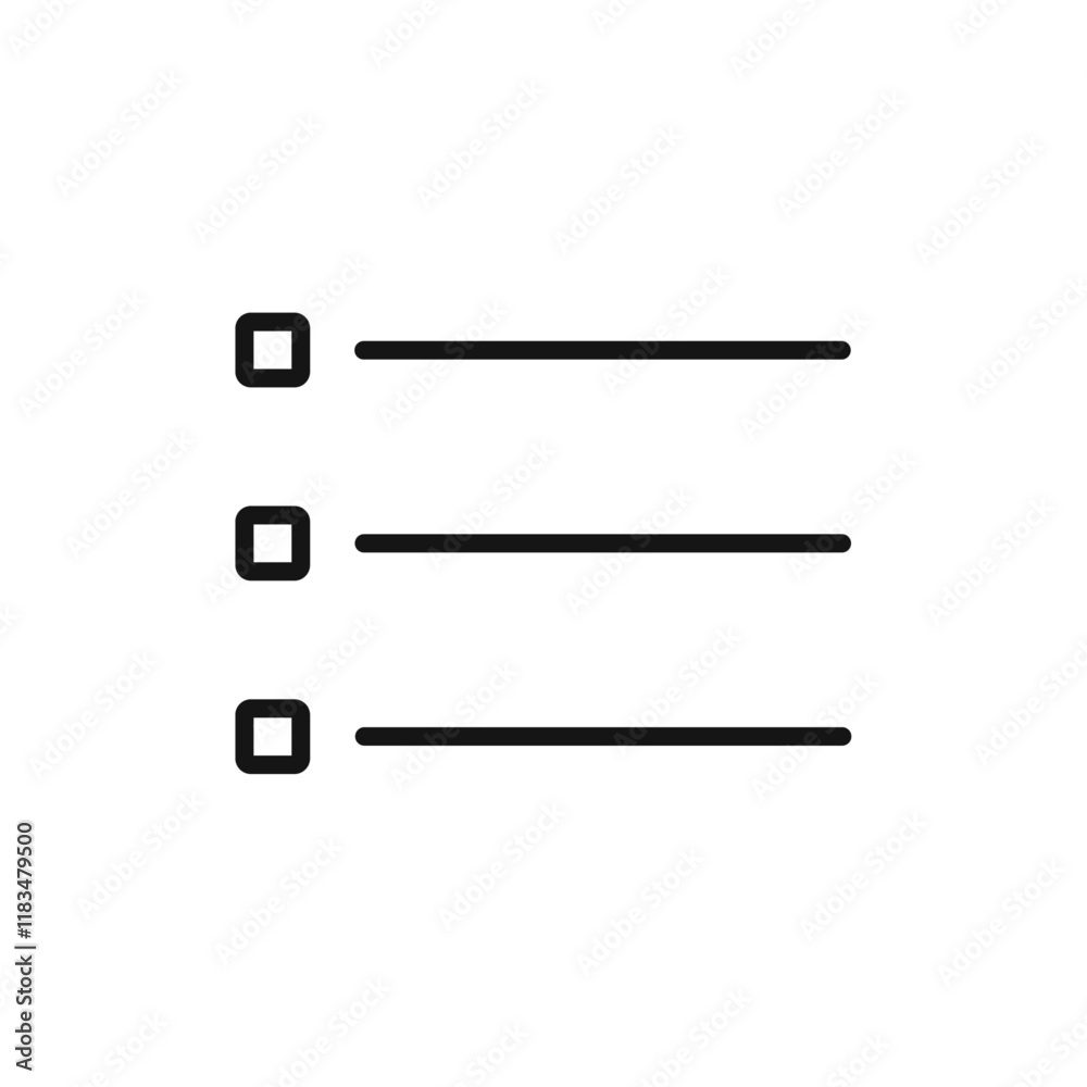 Menu icon Isolated flat vector in outline Menu icon Isolated flat vector in outline