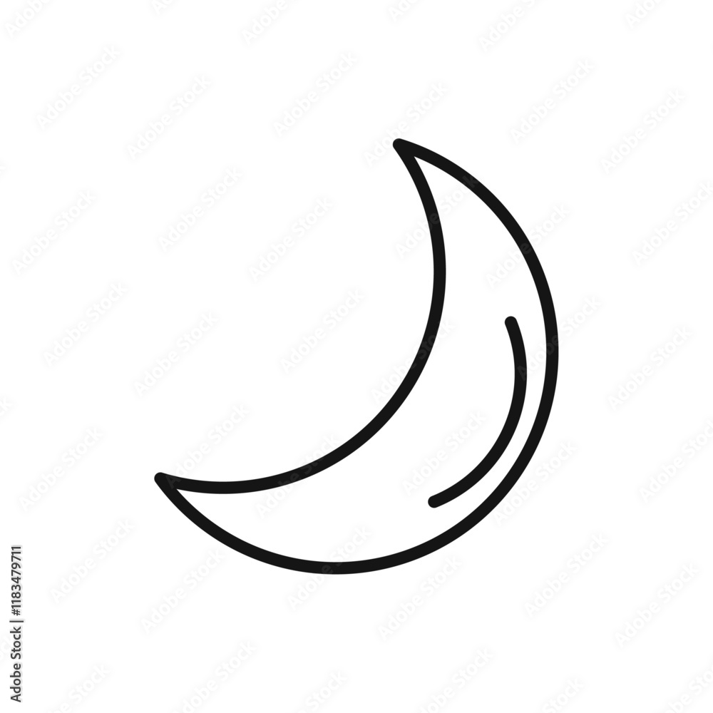 Moon icon Isolated flat vector in outline Moon icon Isolated flat vector in outline