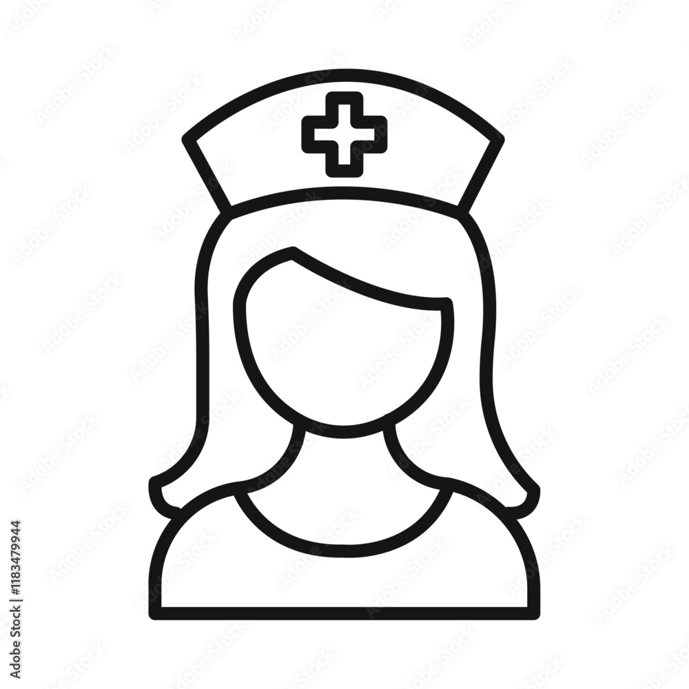 Nurse Icon Isolated flat vector in outline Nurse Icon Isolated flat vector in outline