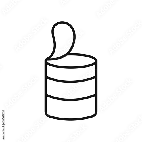 Open tin can icon Isolated flat vector in outline