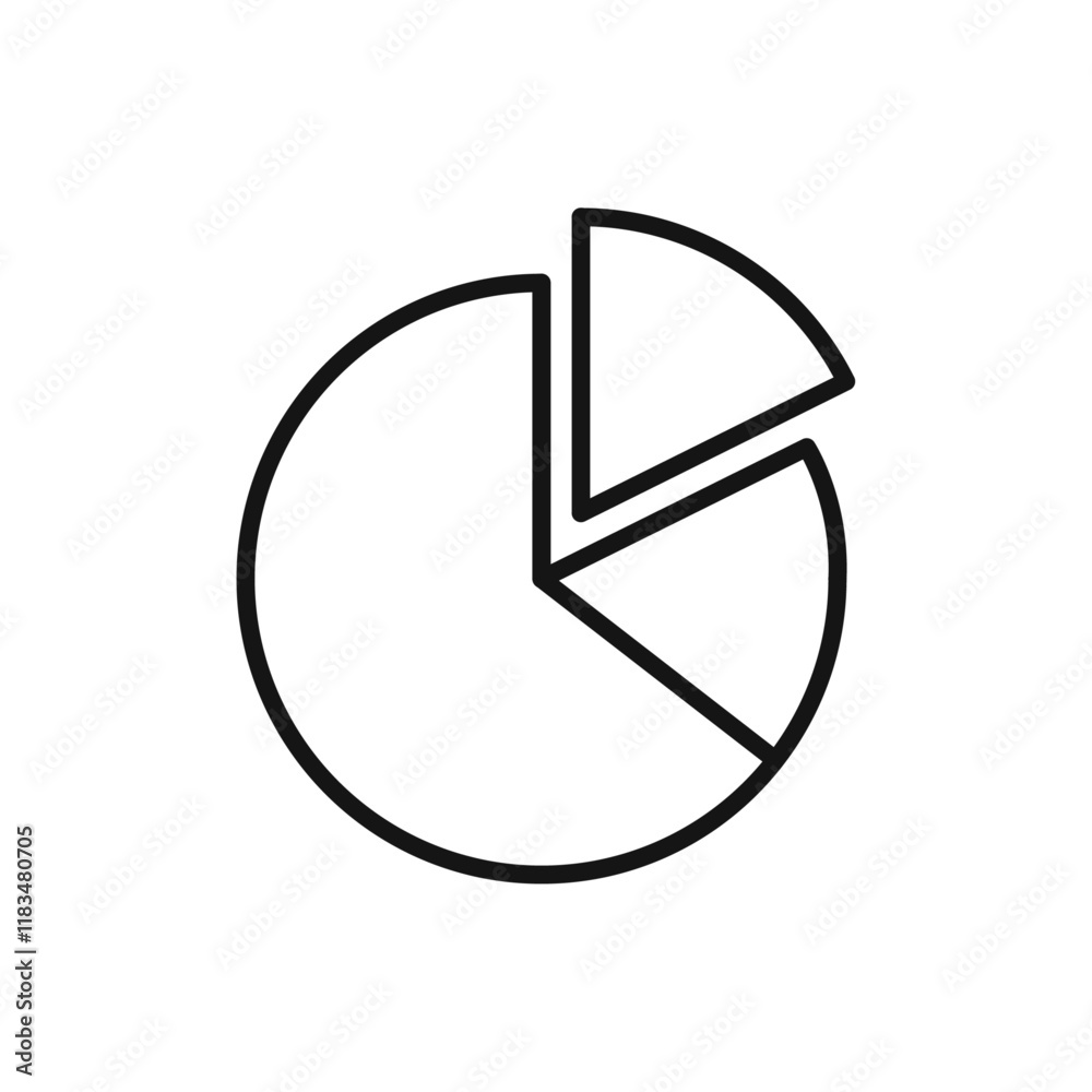 Pie Chart Icon Isolated flat vector in outline Pie Chart Icon Isolated flat vector in outline