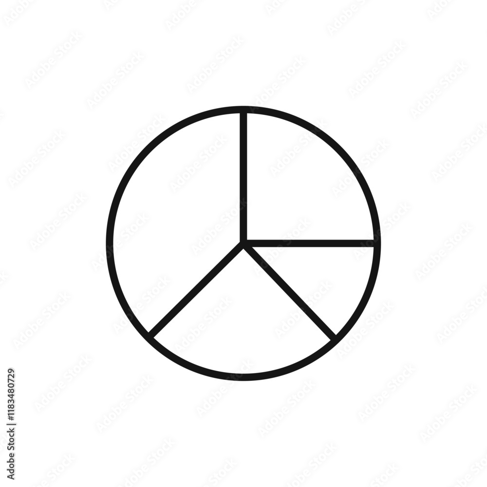 Pie chart icon Isolated flat vector in outline Pie chart icon Isolated flat vector in outline