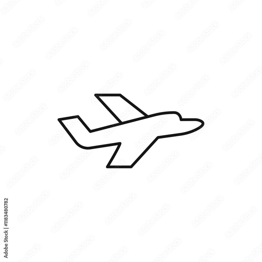 Obraz premium Plane icon Isolated flat vector in outline