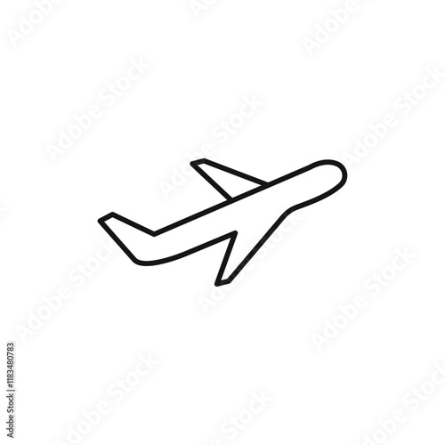 Plane icon Isolated flat vector in outline