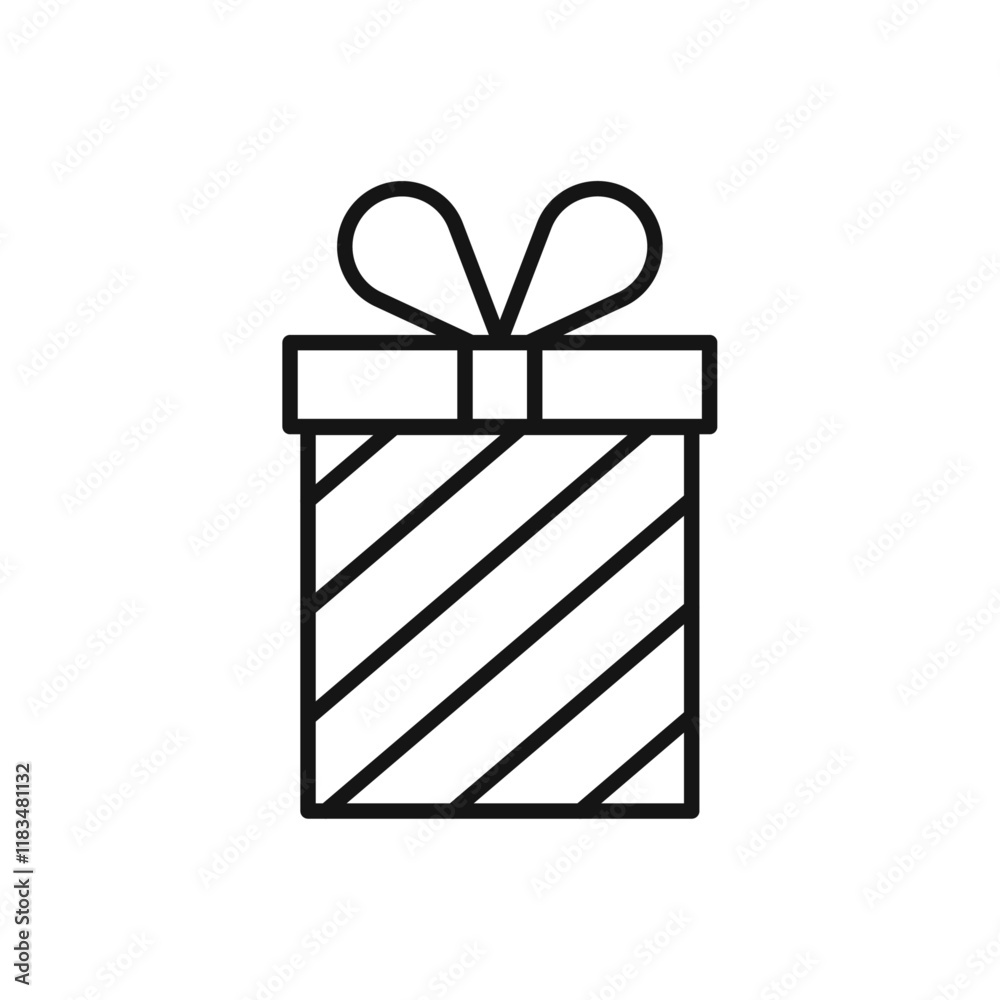 Present box icon Isolated flat vector in outline Present box icon Isolated flat vector in outline