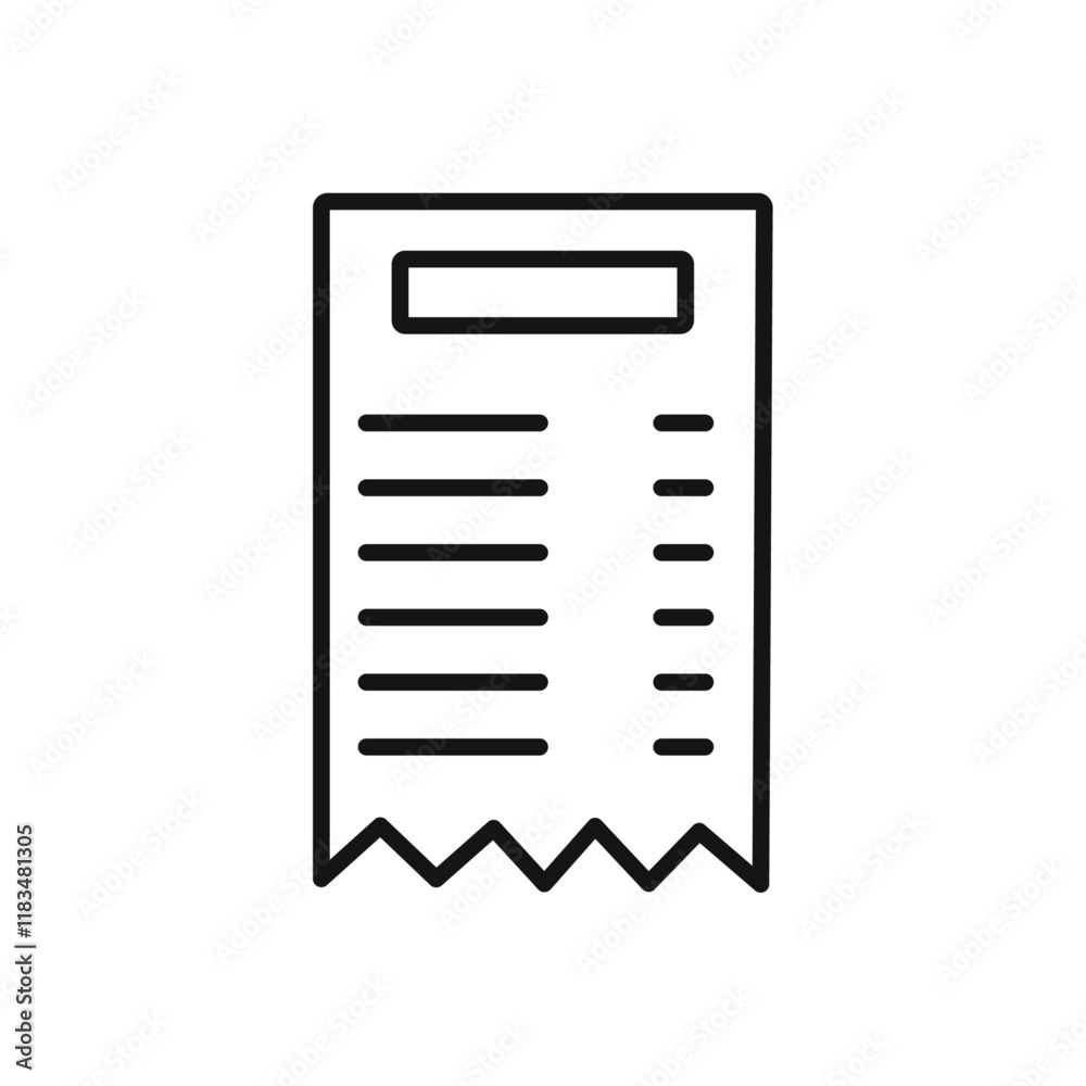Receipt icon Isolated flat vector in outline Receipt icon Isolated flat vector in outline