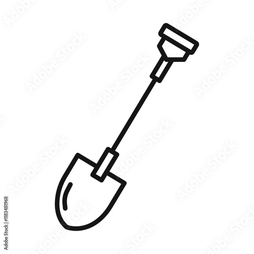 Shovel icon Isolated flat vector in outline