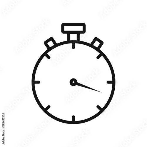 Stop watch icon Isolated flat vector in outline