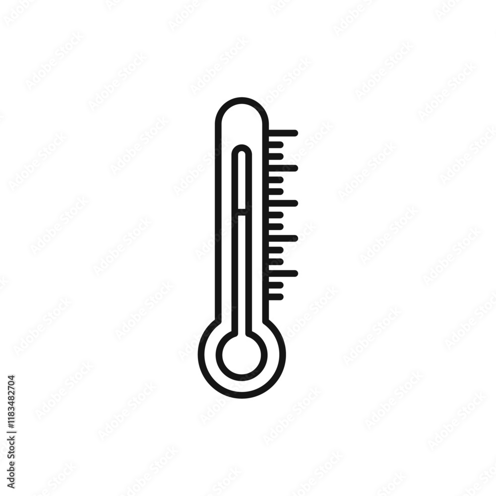 Thermometer Icon Isolated flat vector in outline Thermometer Icon Isolated flat vector in outline