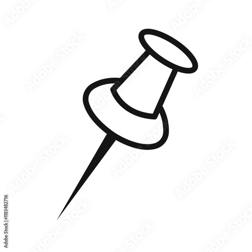 Thumbtack icon Isolated flat vector in outline