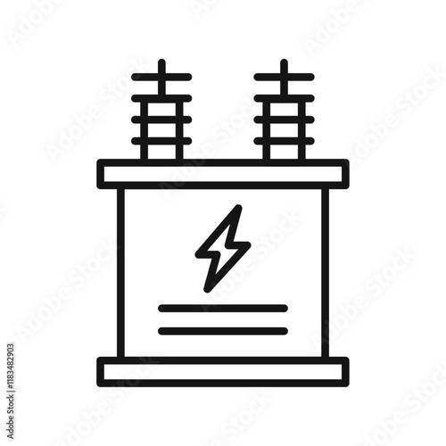 Transformer icon Isolated flat vector in outline