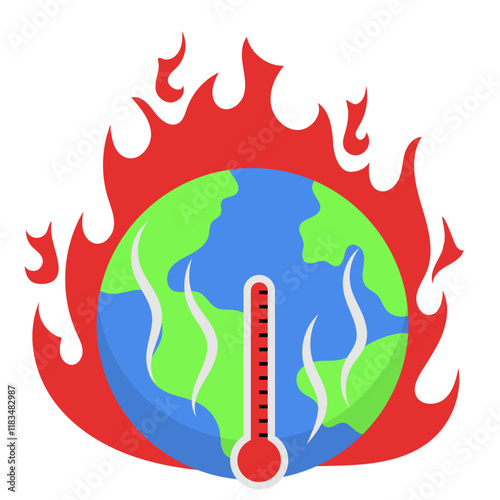 Illustration of Earth Global Warming