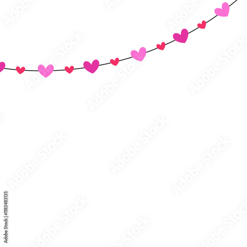 Colorful Hearts Garland Graphic