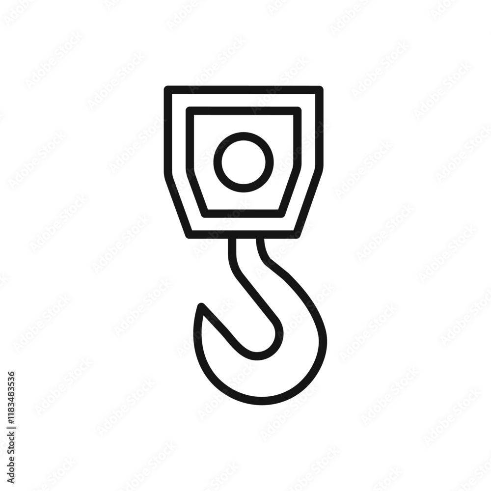 Winch hook icon Isolated flat vector in outline Winch hook icon Isolated flat vector in outline