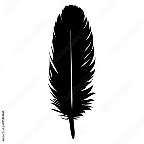 Silhouette feather minimalist black illustration vector