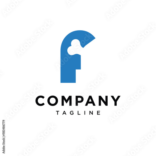 Letter F Bone Cute Logo Icon Vector