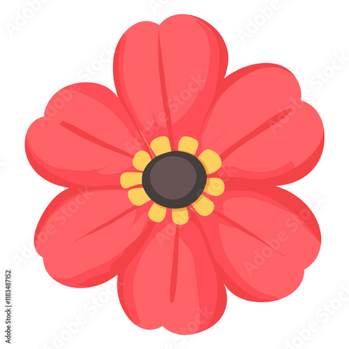 Red flower illustration design asteraceae vector