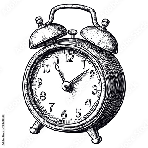 Alarm clock style illustration accessories vector