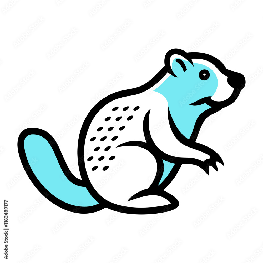 Fototapeta premium beaver doodle icon vector illustration