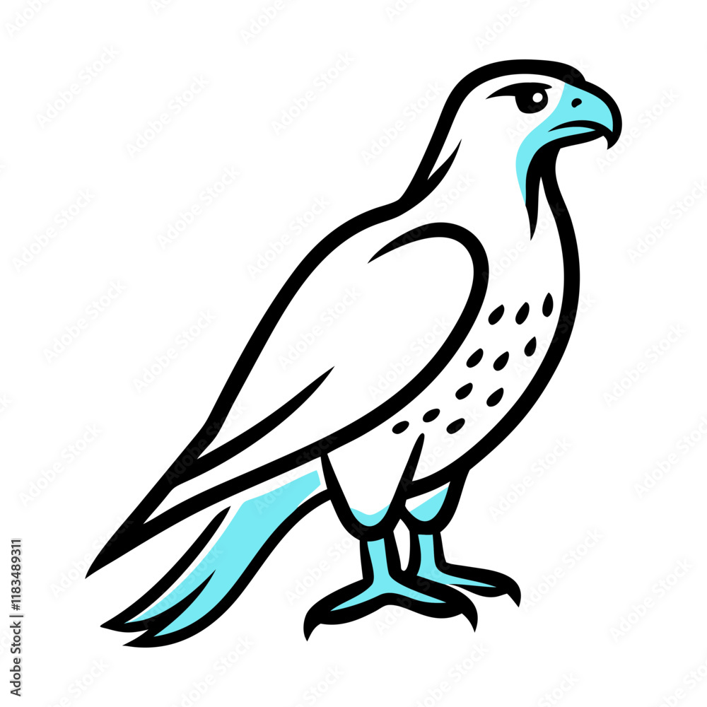 Fototapeta premium hawk doodle icon vector illustration