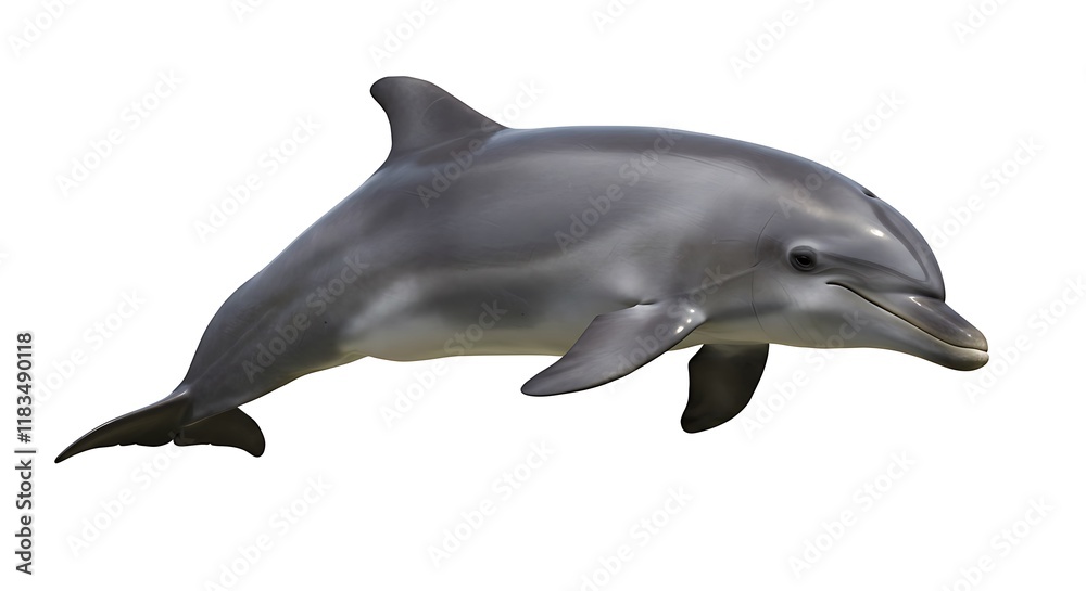 Naklejka premium Leaping Bottlenose Dolphin Aquatic Mammal Ocean Wildlife