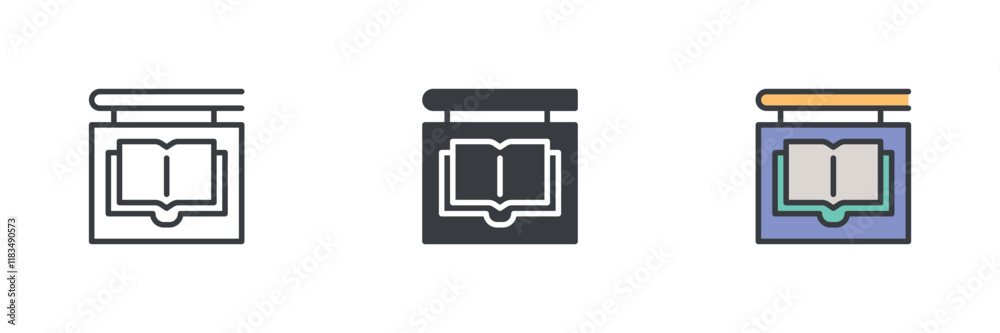 Obraz premium Library signboard icon