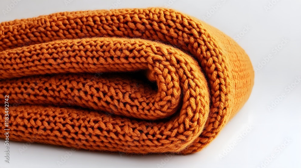 Stay Warm and Stylish. a cozy and stylish orange knitted scarf neatly folded Stay Warm and Stylish. a cozy and stylish orange knitted scarf neatly folded