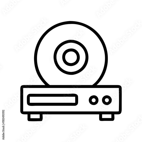 cd dvd player icon, electronics line art, electronics vector - simple black line art icon of cd dvd player perfect for logos, and electronics-themed designs.