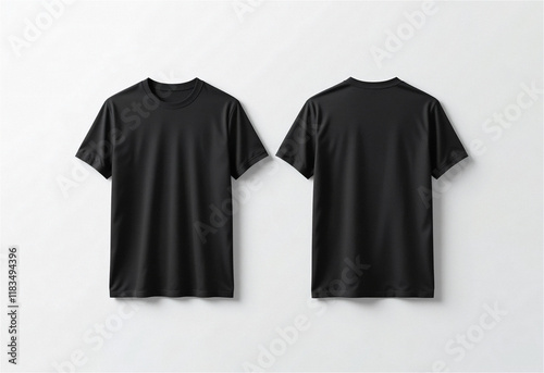 무지 블랙 티셔츠 앞면 뒷면 디자인 목업