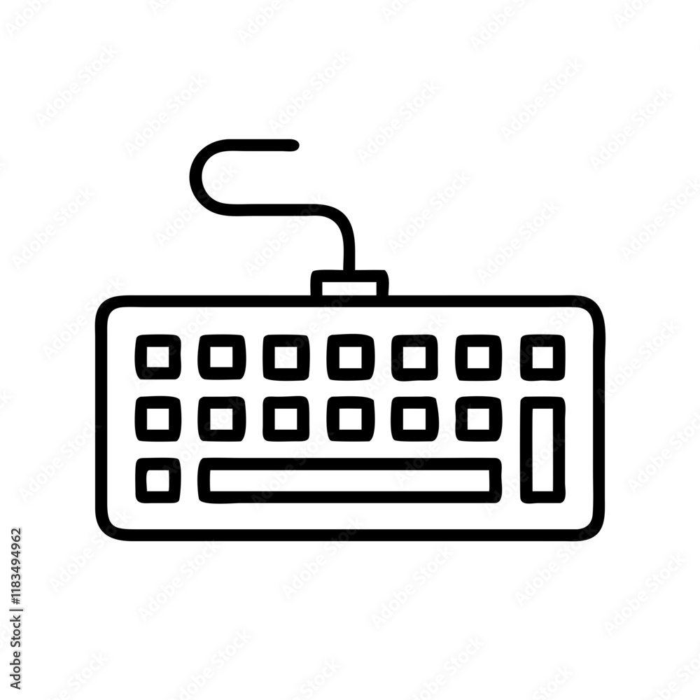 keyboard icon, electronics line art, electronics vector - simple black line art icon of keyboard perfect for logos, and electronics-themed designs. keyboard icon, electronics line art, electronics vector - simple black line art icon of keyboard perfect for logos, and electronics-themed designs.