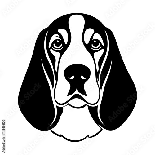 Stylized basset hound illustration vector