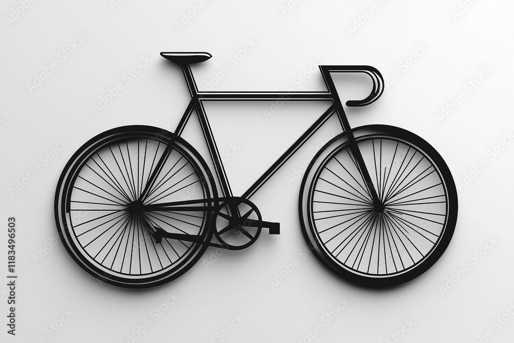 Fototapeta premium A minimalist graphic design illustration of bike.