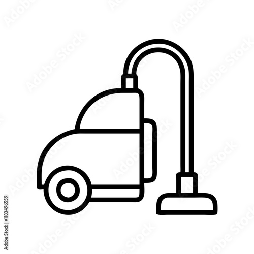 vacuum cleaner icon, electronics line art, electronics vector - simple black line art icon of vacuum cleaner perfect for logos, and electronics-themed designs.