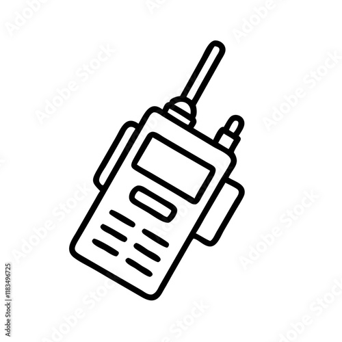 walkie talkie icon, electronics line art, electronics vector - simple black line art icon of walkie talkie perfect for logos, and electronics-themed designs.